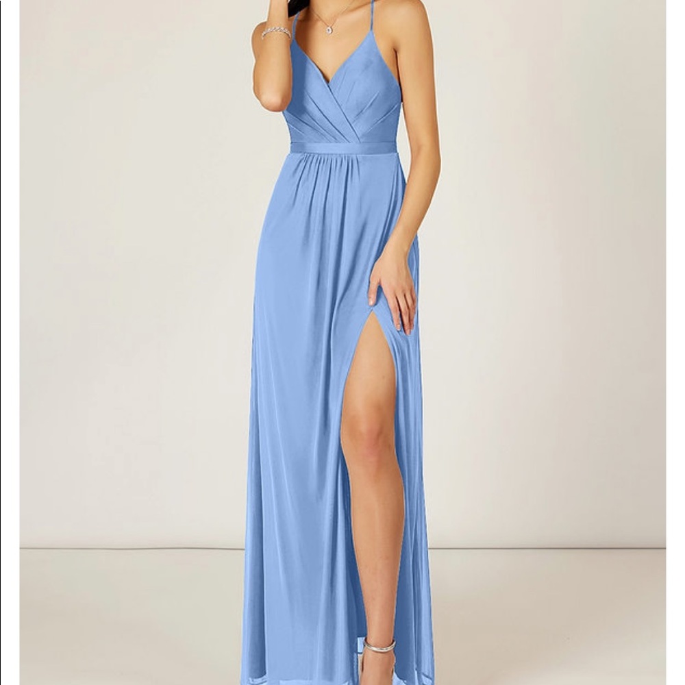 Azazie Luxy Lavender Floor Length Dress.